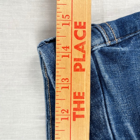 American Eagle Denim Shorts Next Level Stretch Frayed Hem Dark Wash Size‎ 4 - Picture 5 of 8